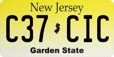NJ license plate C37CIC