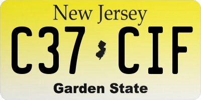 NJ license plate C37CIF