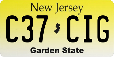 NJ license plate C37CIG