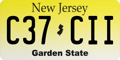 NJ license plate C37CII