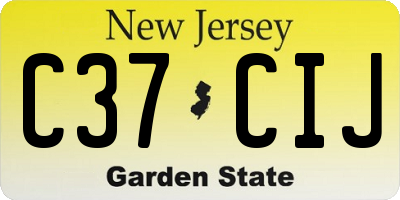 NJ license plate C37CIJ