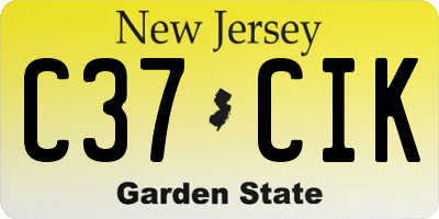 NJ license plate C37CIK