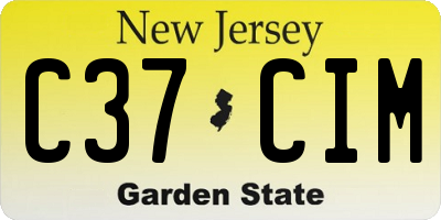 NJ license plate C37CIM
