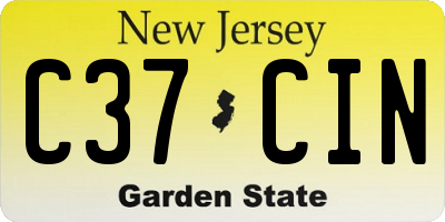 NJ license plate C37CIN