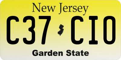 NJ license plate C37CIO