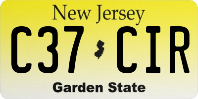 NJ license plate C37CIR