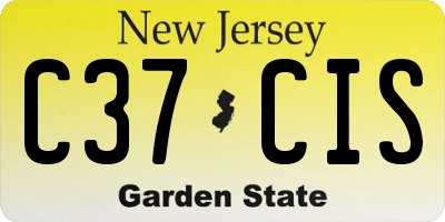 NJ license plate C37CIS