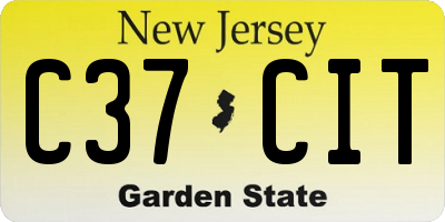 NJ license plate C37CIT