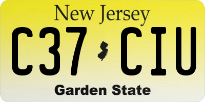 NJ license plate C37CIU