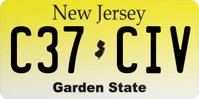 NJ license plate C37CIV