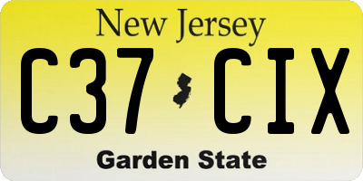 NJ license plate C37CIX