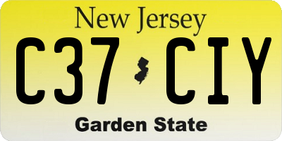 NJ license plate C37CIY