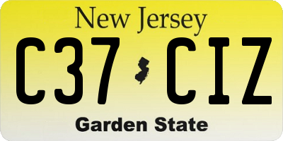 NJ license plate C37CIZ