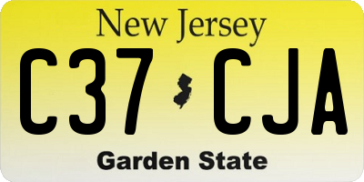 NJ license plate C37CJA