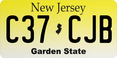 NJ license plate C37CJB
