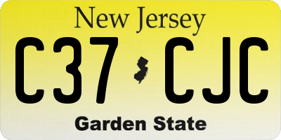 NJ license plate C37CJC