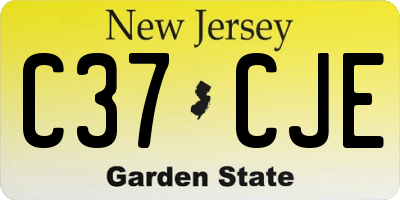 NJ license plate C37CJE