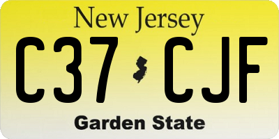 NJ license plate C37CJF