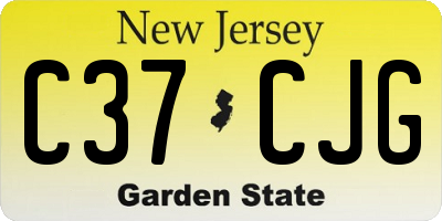 NJ license plate C37CJG