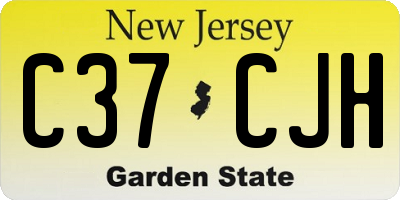 NJ license plate C37CJH