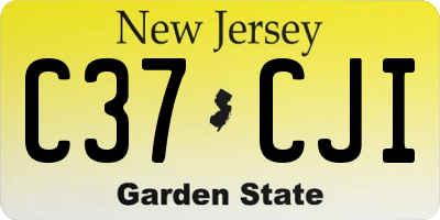 NJ license plate C37CJI