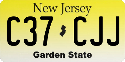 NJ license plate C37CJJ