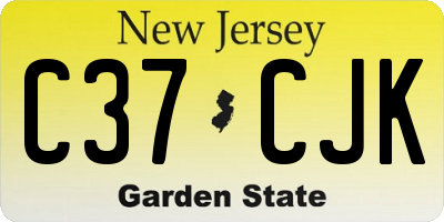 NJ license plate C37CJK
