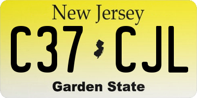 NJ license plate C37CJL