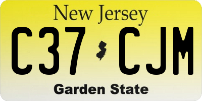 NJ license plate C37CJM