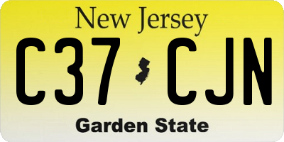 NJ license plate C37CJN