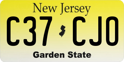 NJ license plate C37CJO