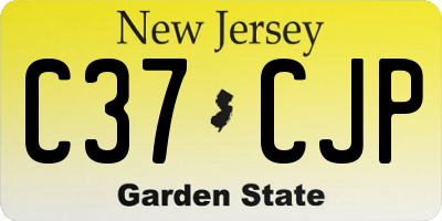 NJ license plate C37CJP