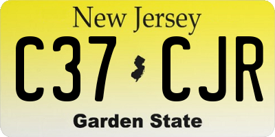 NJ license plate C37CJR