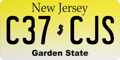 NJ license plate C37CJS