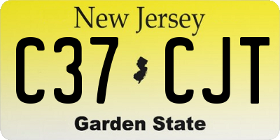 NJ license plate C37CJT
