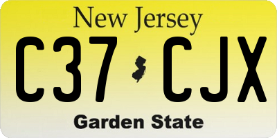 NJ license plate C37CJX