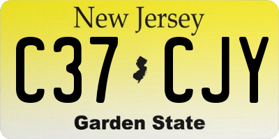 NJ license plate C37CJY