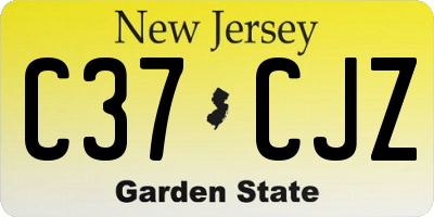 NJ license plate C37CJZ