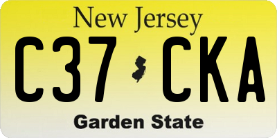 NJ license plate C37CKA