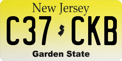 NJ license plate C37CKB