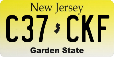NJ license plate C37CKF