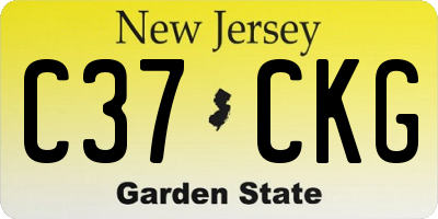 NJ license plate C37CKG