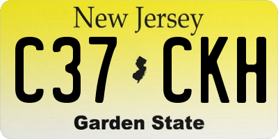 NJ license plate C37CKH