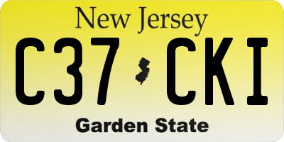 NJ license plate C37CKI