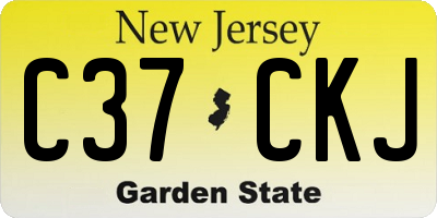 NJ license plate C37CKJ