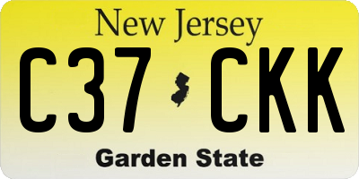 NJ license plate C37CKK