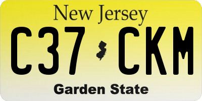 NJ license plate C37CKM