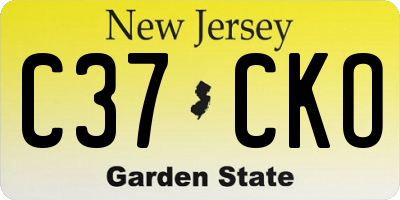 NJ license plate C37CKO