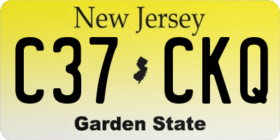 NJ license plate C37CKQ