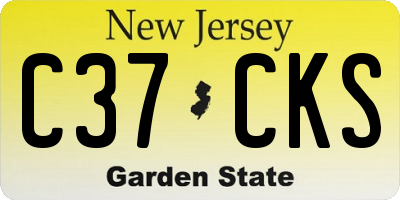 NJ license plate C37CKS